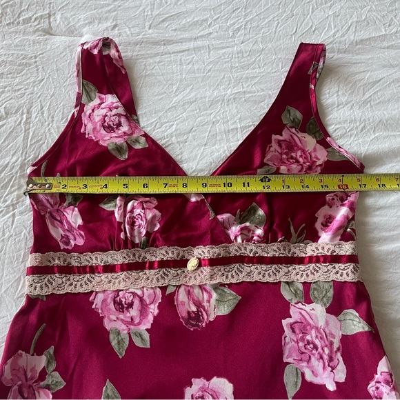 Vintage Slip Satin Silk Floral Lace Romantic Whimsical Sexy Coquette Fairy Dress - Picture 12 of 13